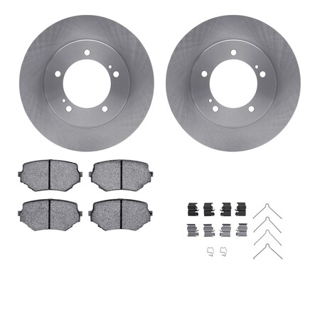 Front - Dynamic Friction Company Brake Rotors with 3000 Ceramic Brake Pads and Hardware Kit 6312-01009